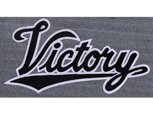 Victory 13 inch synthetic leather back patch black & white